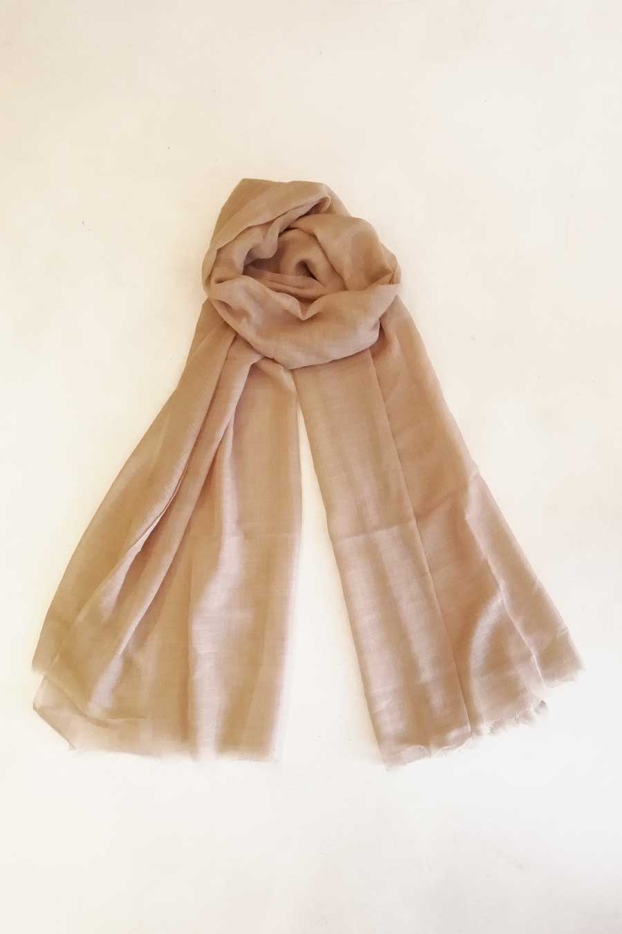 Cotton and Silk Light Brown Scarf