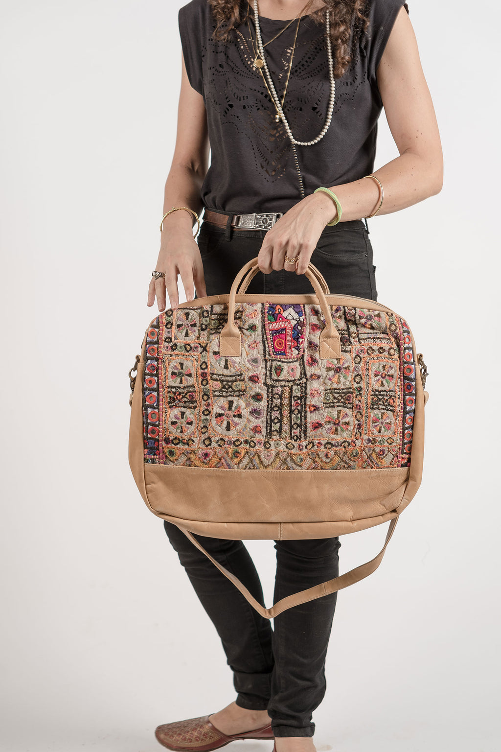 Bohemian Laptop Bag with Embroidery