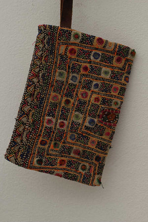 vintage Indian Embroidery Multicolor Clutch Bag