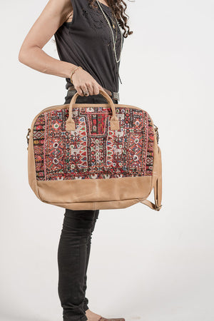 Boho Style Laptop Bag with Antique Embroidery