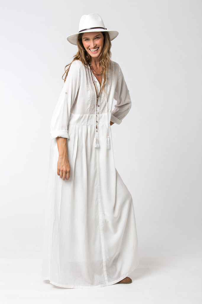 ROCK STAR MAXI DRESS WHITE