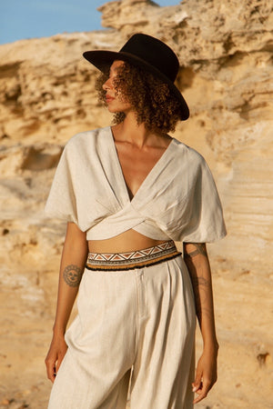 ALICE RAW SILK CROP TOP CREAM