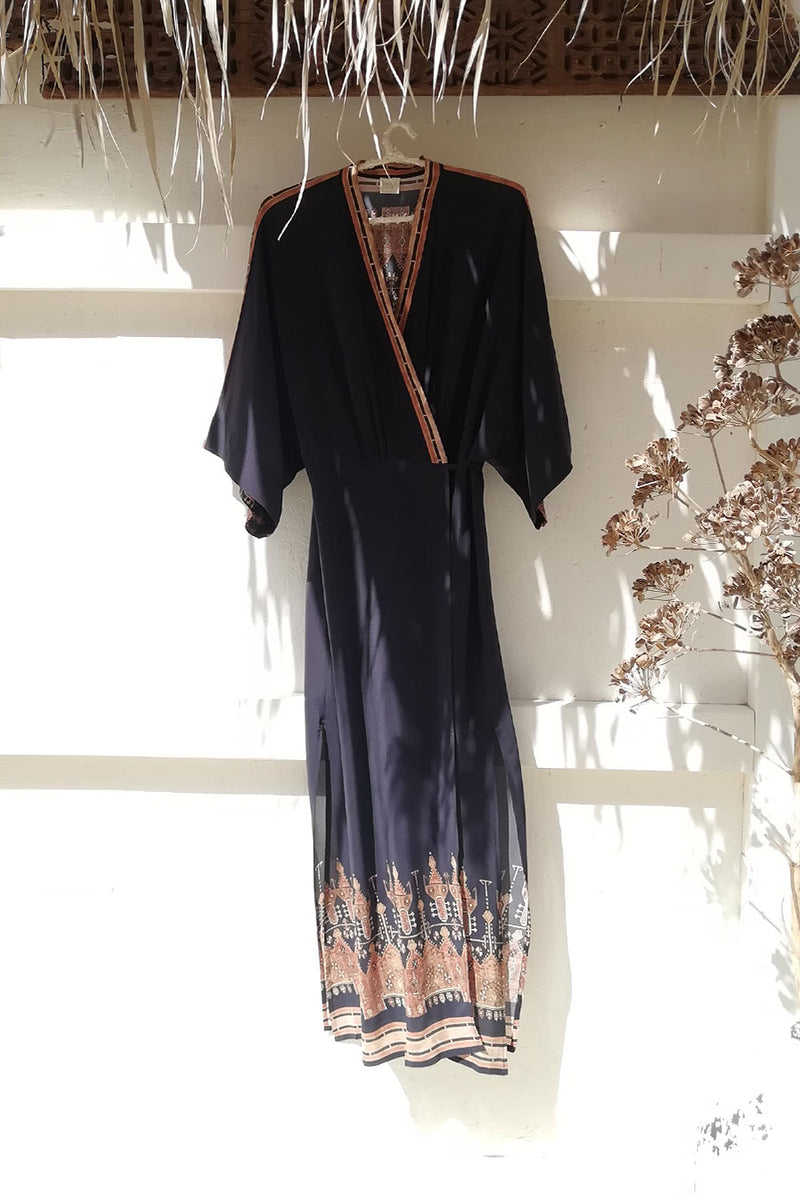 Modern Boho Wrap Dress in Silk