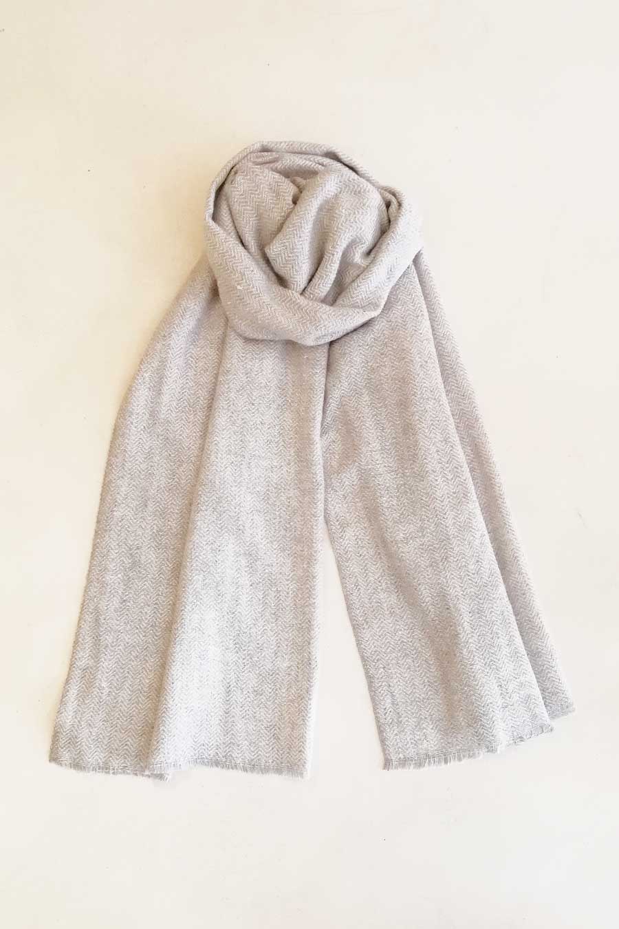 Large Unisex Grey Wool Shawl