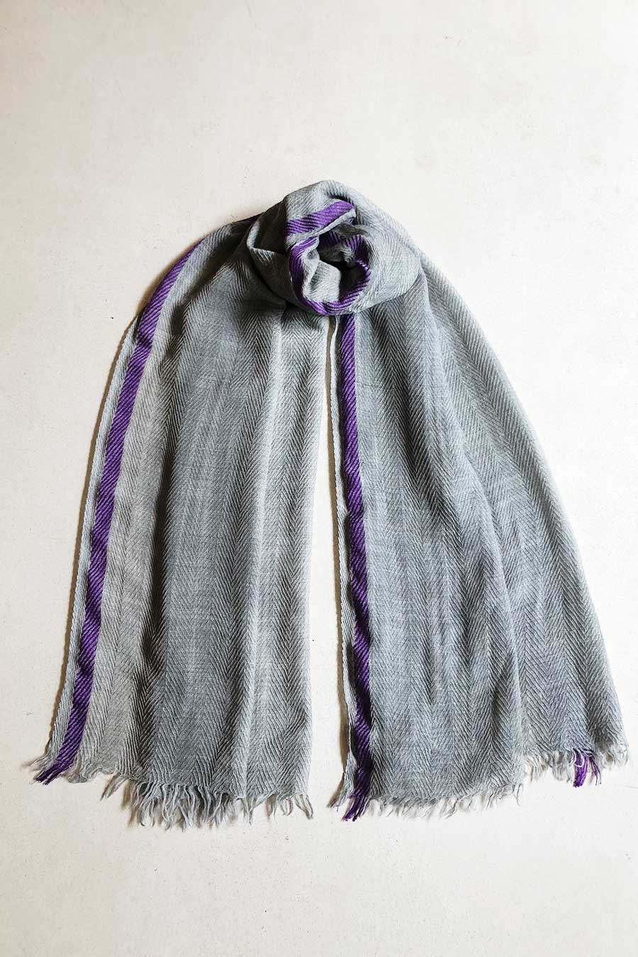 Paloma Purple Gray Wool Scarf