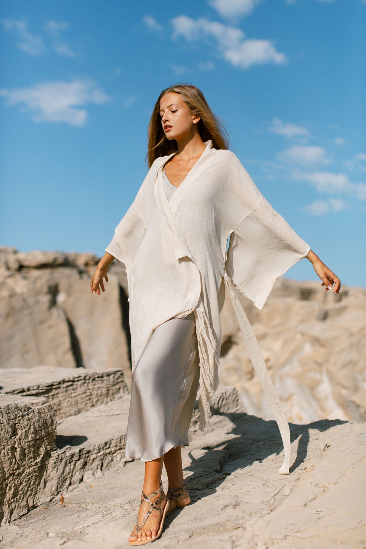 midi kimono dress Lucia Kimono Midi Dress