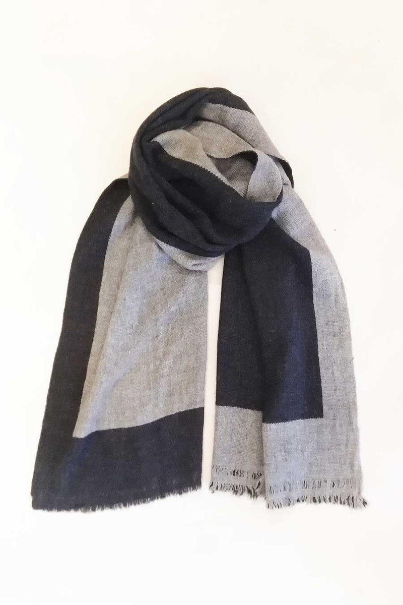 Grey and Charcoal Unisex Reversible Scarf/Shawl