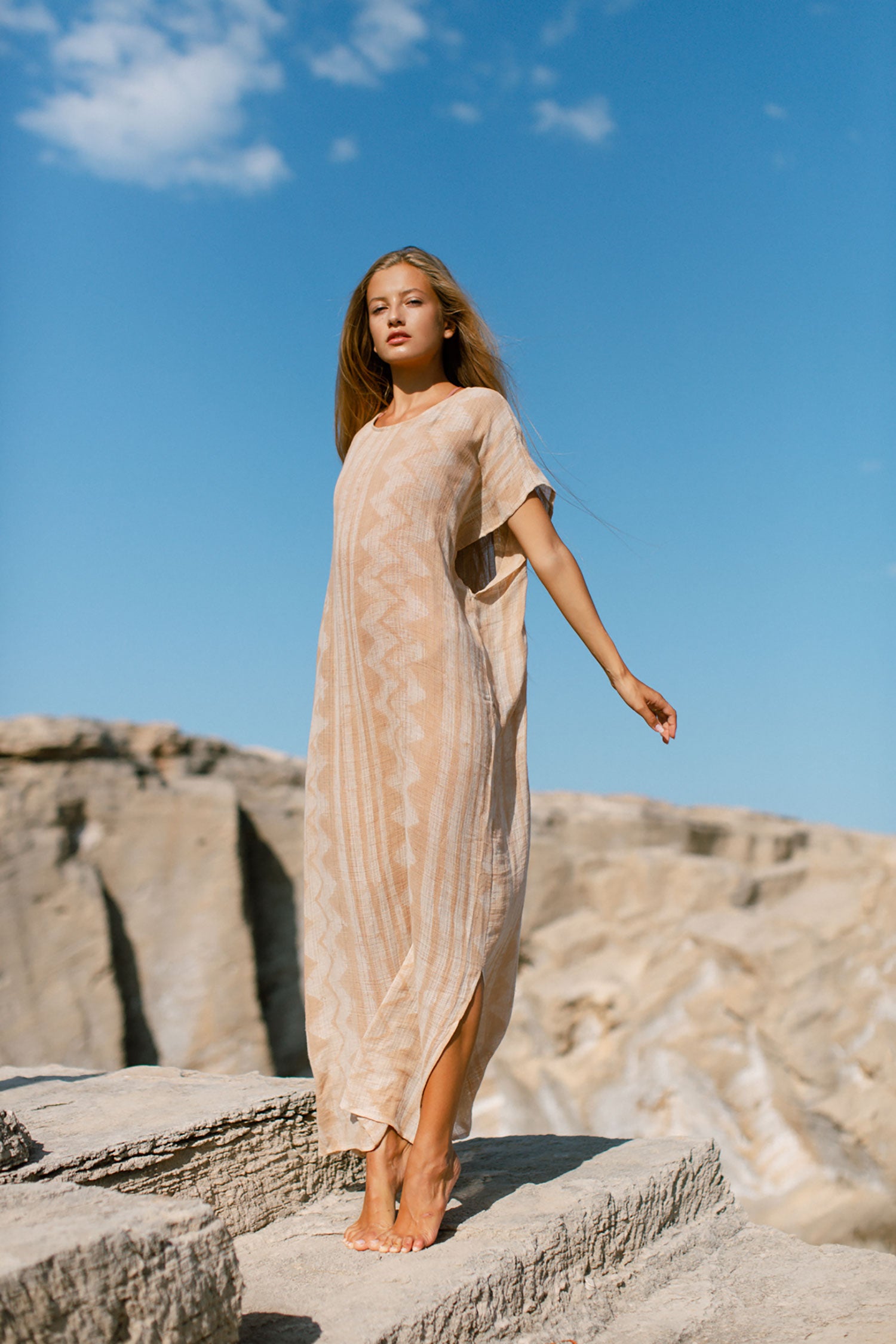 BEACH DRESS LONG SALMON NET BEACH DRESS LONG SALMON NET