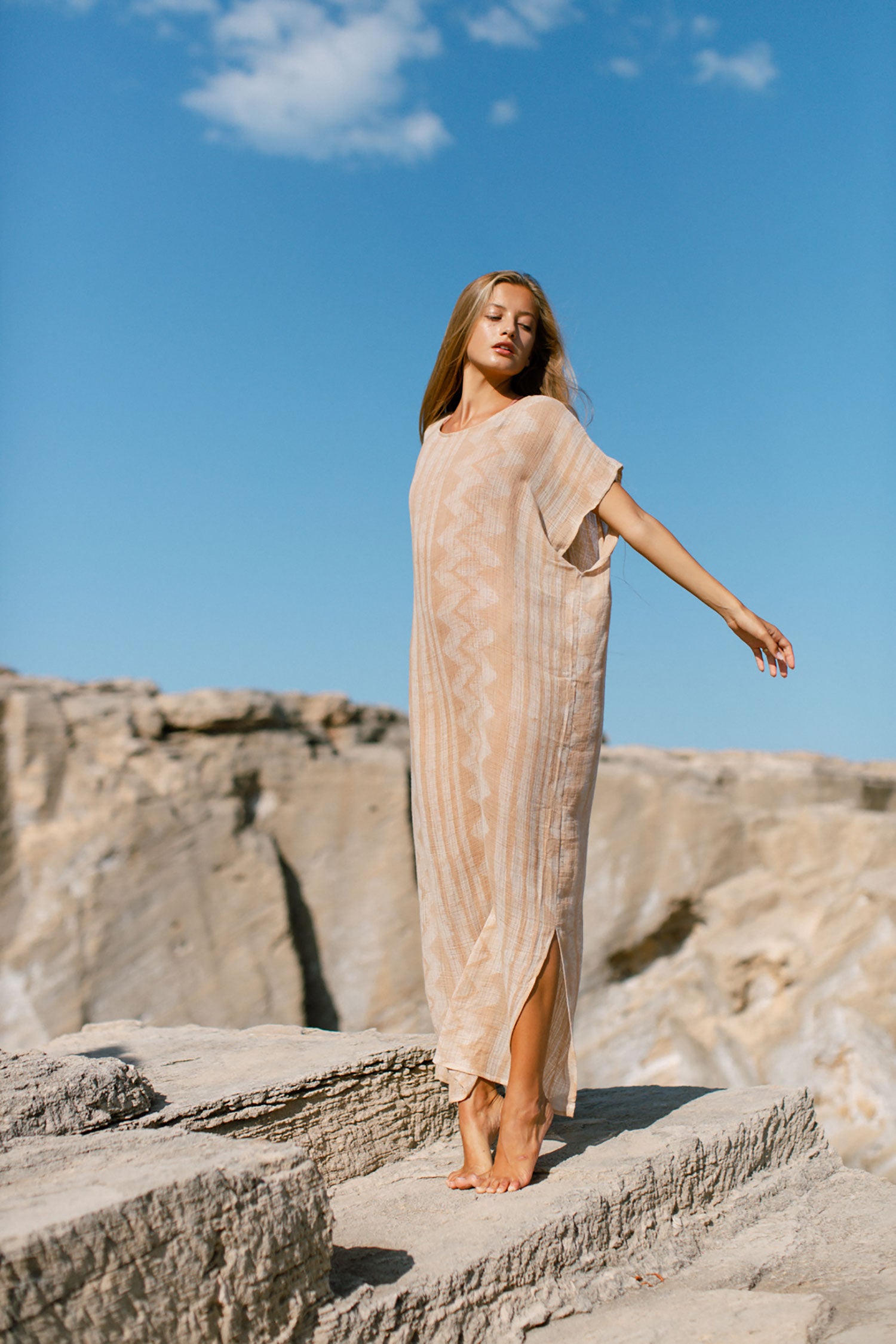 BEACH DRESS LONG SALMON NET BEACH DRESS LONG SALMON NET