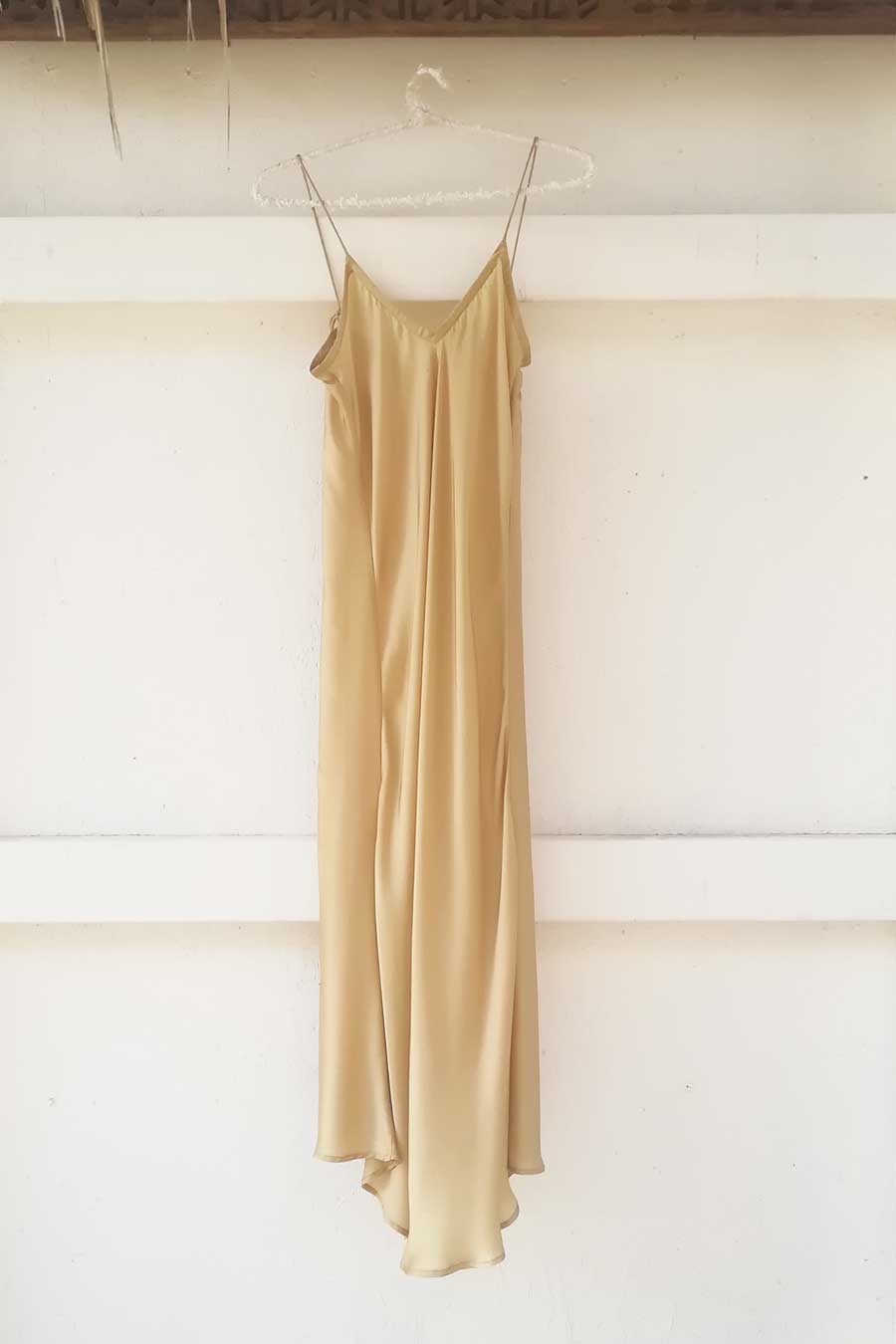 ROSE SILK SLIP DRESS GOLD hanamer ROSE SILK SLIP DRESS GOLD hanamer