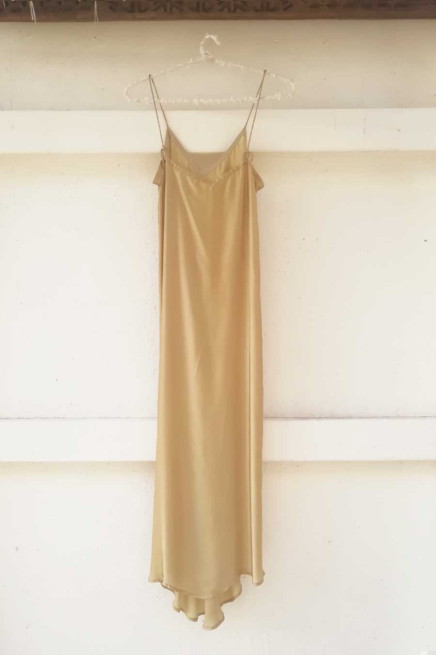 ROSE SILK SLIP DRESS GOLD hanamer ROSE SILK SLIP DRESS GOLD hanamer