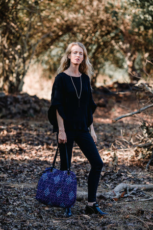 Purple and Blue Modern Bohemian Shoulder Handbag