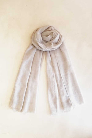 Off-White Light Silk and Wool Scarf